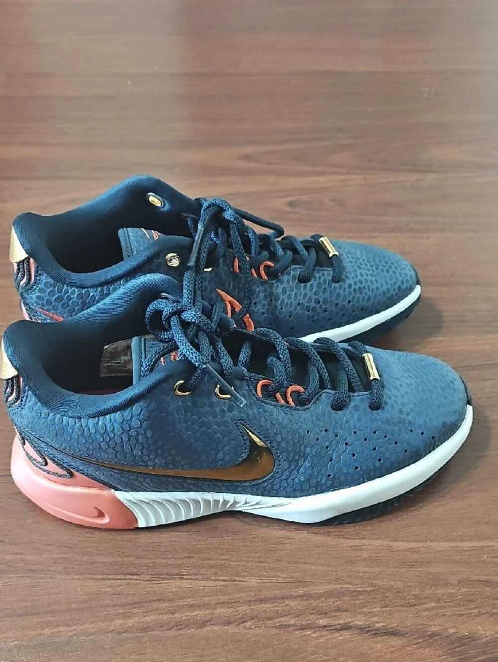 Nike Kids Navy and Orange Athletic Sneakers